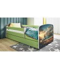 Lit enfant Baie des pirates vert avec tiroir 70x140cm - 