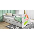 Lit enfant sirène blanche avec tiroir 70x140cm - 