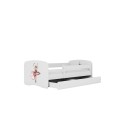 Lit enfant danseuse blanche avec tiroir avec matelas 80x180cm - 