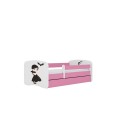 Lit enfant rose Mercredi Famille Adams avec tiroir et matelas 80x180cm - 