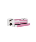 Lit enfant rose Mercredi Famille Adams avec tiroir et matelas 80x180cm - 