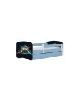 Lit enfant course bleu avec tiroir avec matelas 70x140cm - 