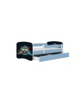 Lit enfant course bleu avec tiroir avec matelas 70x140cm - 