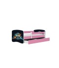Lit enfant course rose avec tiroir 70x140cm - 