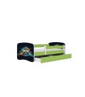 Lit enfant course verte avec tiroir 80x180cm - 