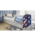 Lit enfant cosmos galaxie blanc avec tiroir 80x180cm - 