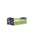 Lit enfant cosmos galaxie vert avec tiroir et matelas 70x140cm - 