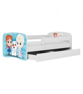 Lit enfant blanc Reine des neiges avec tiroir 70x140cm