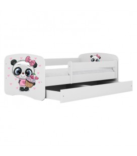 Lit enfant panda rose avec tiroir 70x140cm