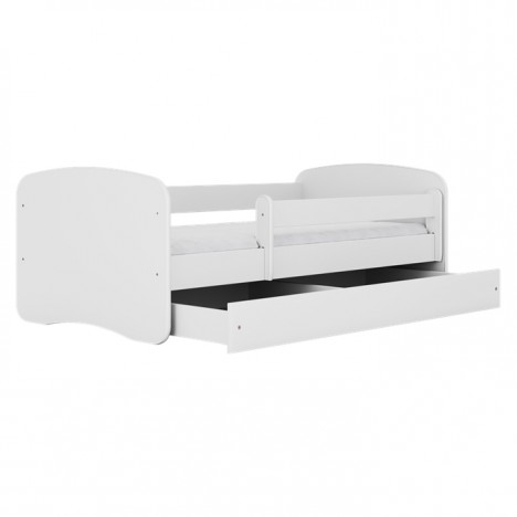 Lit enfant blanc sans motif avec tiroir 70x140cm - 