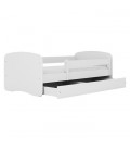 Lit enfant blanc sans motif avec tiroir 70x140cm - 