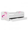 Lit enfant licorne blanche avec tiroir 70x140cm - 