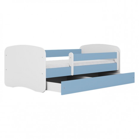 Lit enfant bleu sans motif avec tiroir 70x140cm - 