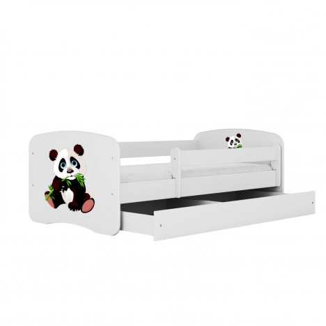 Lit enfant panda blanc 2 avec tiroir 70x140cm - 