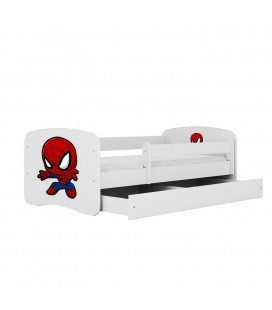 Lit blanc enfant spiderman avec tiroir 70x140cm