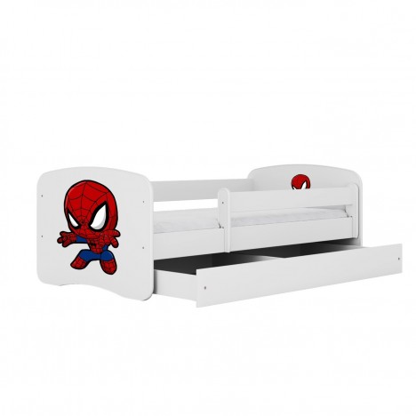 Lit enfant spiderman blanc avec tiroir 70x140cm - 