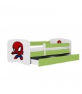 Lit enfant vert spiderman avec tiroir 70x140cm - 