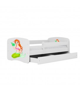 Lit enfant sirène blanc avec tiroir 70x140cm