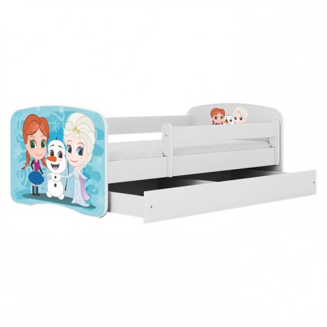 Lit enfant blanc Reine des neiges avec tiroir 80x180cm - 