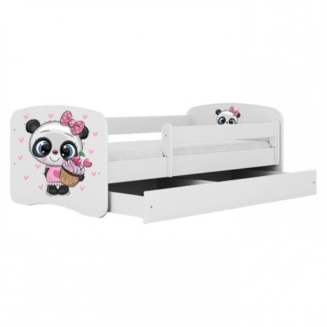 Lit enfant panda blanc avec tiroir 80x180cm - 