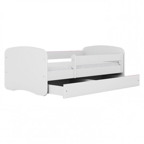 Lit enfant blanc sans motif avec tiroir 80x180cm - 