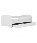 Lit enfant blanc sans motif avec tiroir 80x180cm - 