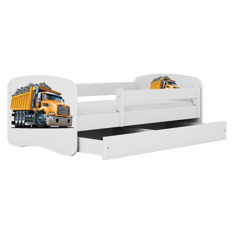 Lit enfant camion blanc avec tiroir 80x180cm - 