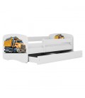 Lit enfant camion blanc avec tiroir 80x180cm - 