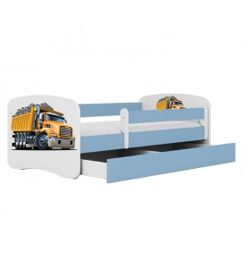 Lit enfant bleu camion avec tiroir 80x180cm