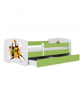 Lit enfant sport basketball vert avec tiroir 80x180cm