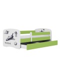 Lit enfant vert espace NASA avec tiroir 80x180cm - 