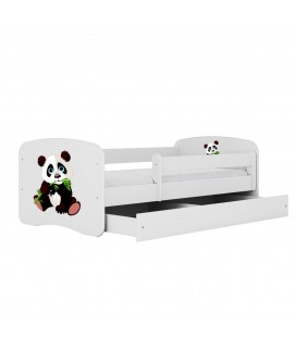 Lit enfant panda blanc 2 avec tiroir 80x180cm