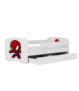 Lit enfant blanc spiderman avec tiroir 80x180cm