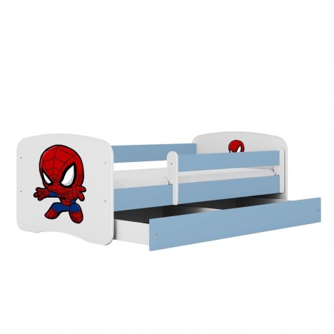 Lit enfant bleu spiderman avec tiroir 80x180cm - 