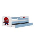 Lit enfant bleu spiderman avec tiroir 80x180cm - 