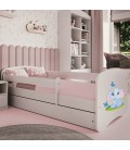 Lit enfant bébé éléphant blanc avec tiroir avec matelas 80x180cm - 