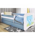 Lit enfant bleu teddybear bleu avec tiroir avec matelas 80x180cm - 