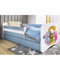 Lit enfant bleu zoo avec tiroir avec matelas 80x180cm - 