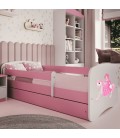 Lit enfant rose princesse sur cheval avec tiroir avec matelas 80x180cm - 