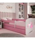 Lit enfant rose princesse cheval avec tiroir avec matelas 80x180cm - 