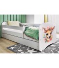 Lit enfant bambi blanc avec tiroir avec matelas 80x180cm - 