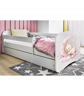 Lit enfant rêve blanc avec tiroir et matelas 70x140cm