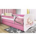 Lit enfant rêve rose avec tiroir avec matelas 70x140cm - 