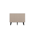 Bahut 120cm gris 3 portes 6 espaces de rangement Toriny