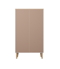 Bibliothèque L80cm 1 porte 3 cases blanc et bois Denvy