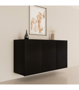 Buffet suspendu 160cm noir 3 portes Dally