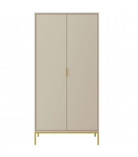 Armoire taupe et doré 100cm penderie et 1 tablette Austa