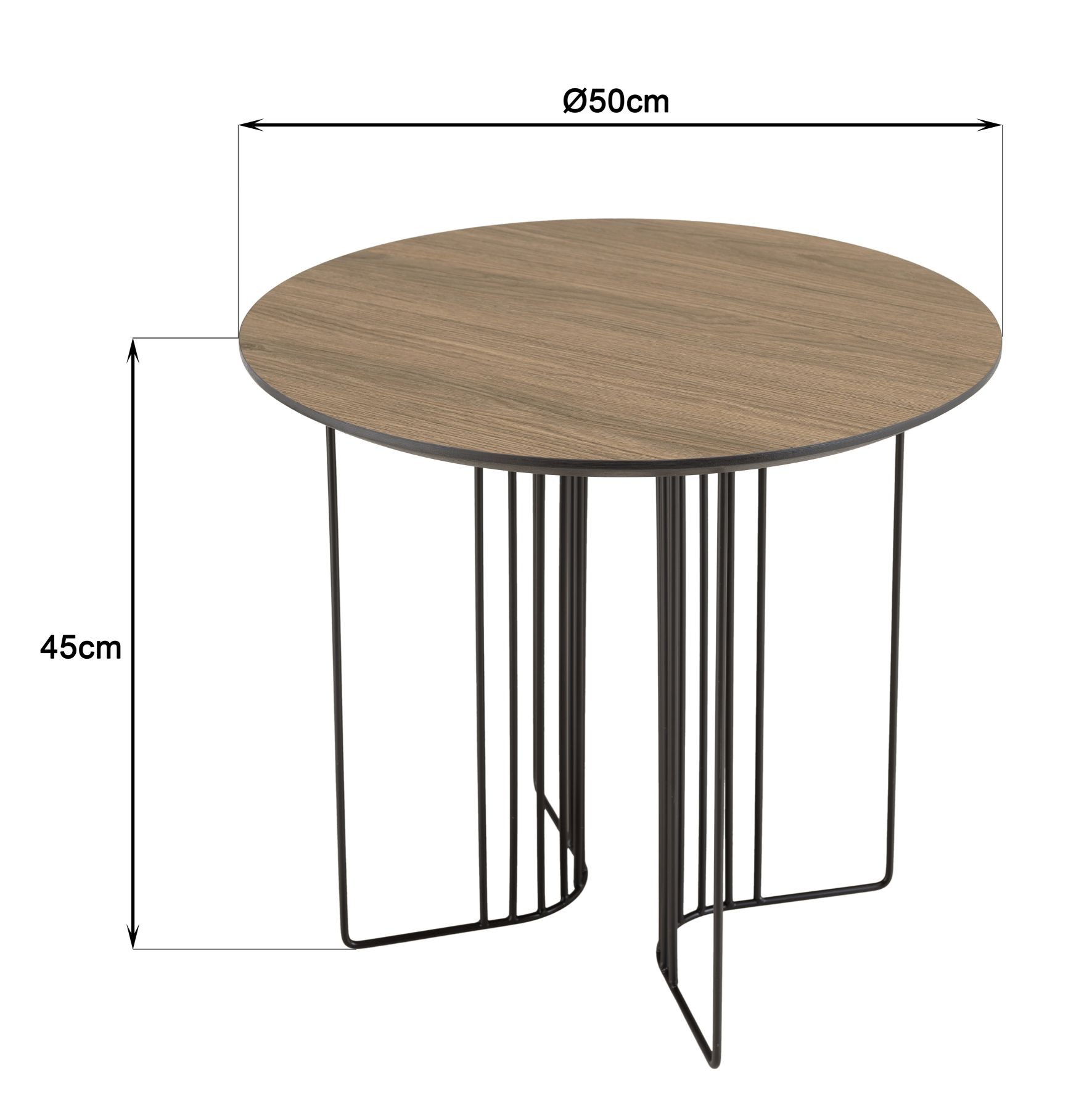 Dimensions du bout de canapé Manado 50cm