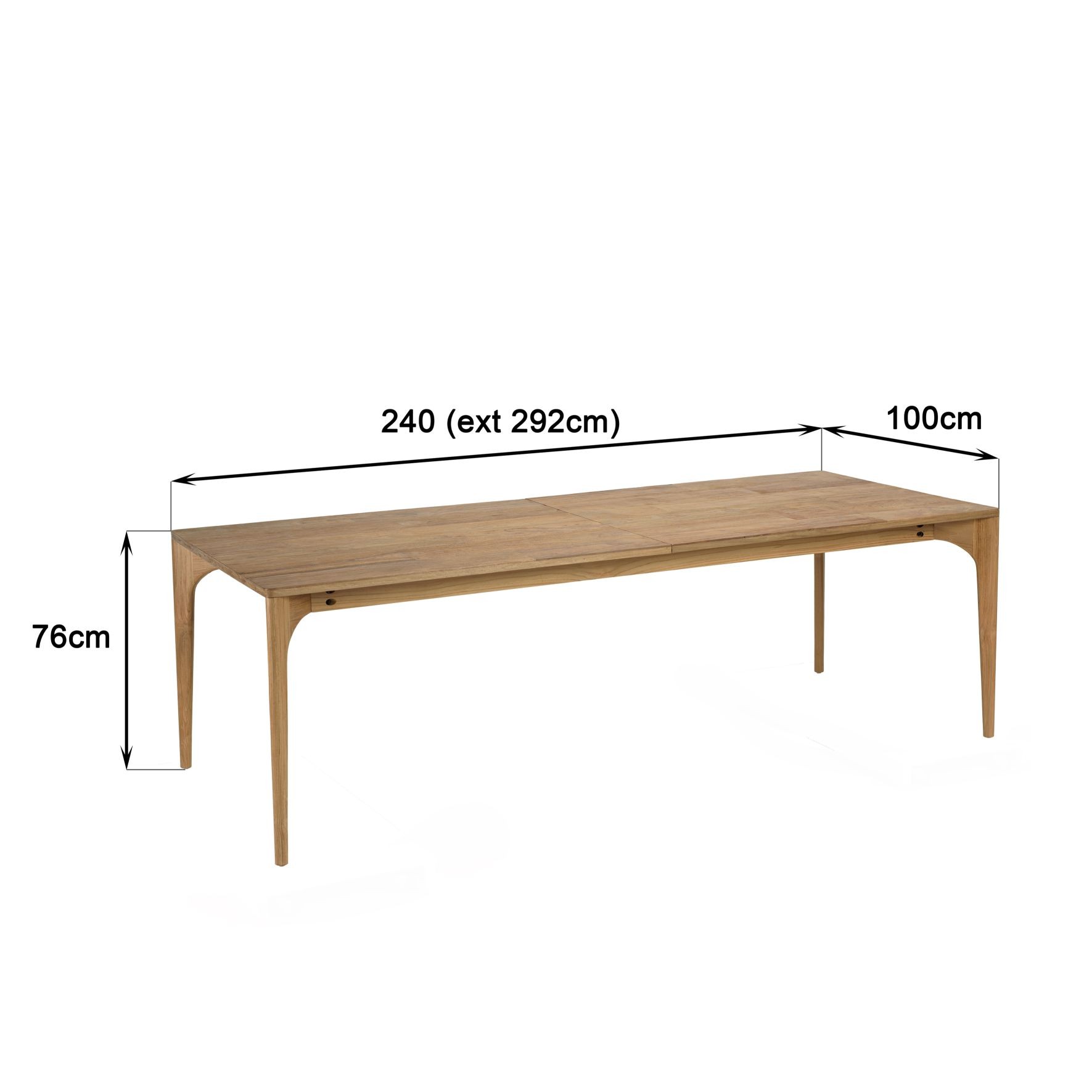 dimensions de la table extensible MADY en teck recyclé