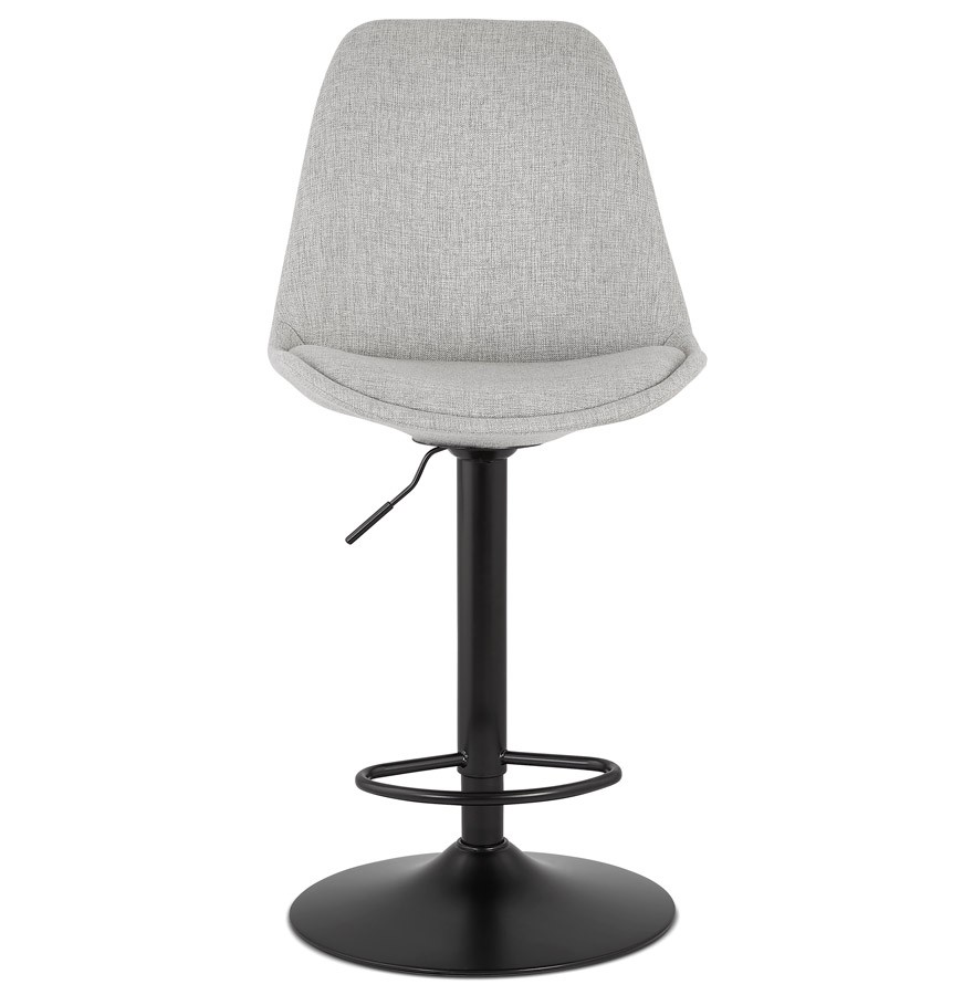 Tabouret réglable CAMPUS en tissu gris et pied noir